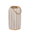 FAROL PORTAVELAS NATURAL-BEIGE BAMBÚ 25 X 25 X 45 CM