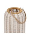 FAROL PORTAVELAS NATURAL-BEIGE BAMBÚ 25 X 25 X 45 CM