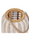 FAROL PORTAVELAS NATURAL-BEIGE BAMBÚ 25 X 25 X 45 CM