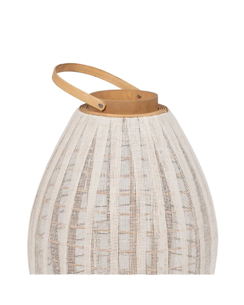 FAROL PORTAVELAS NATURAL-BEIGE BAMBÚ 36 X 36 X 56 CM