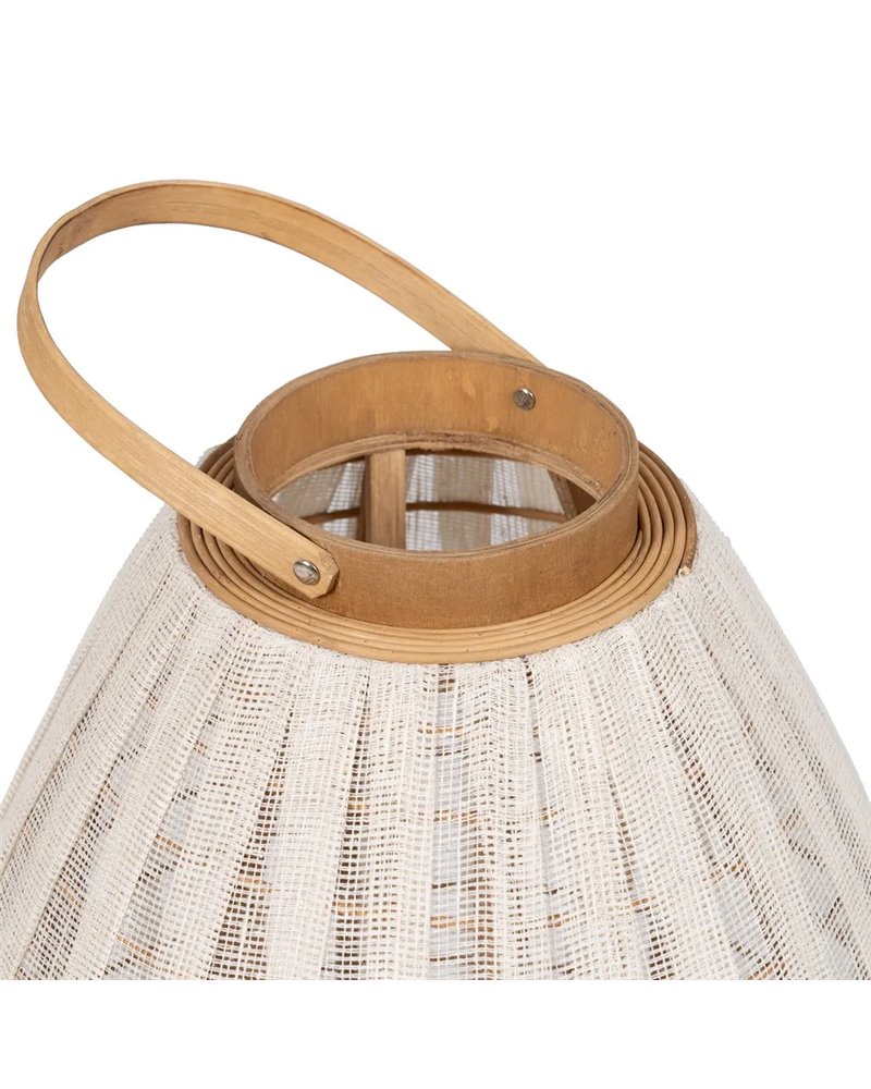 FAROL PORTAVELAS NATURAL-BEIGE BAMBÚ 36 X 36 X 56 CM