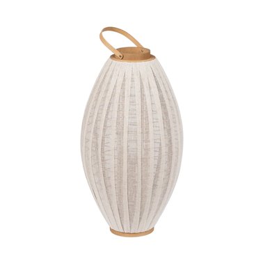 FAROL PORTAVELAS NATURAL-BEIGE BAMBÚ 38 X 38 X 70 CM