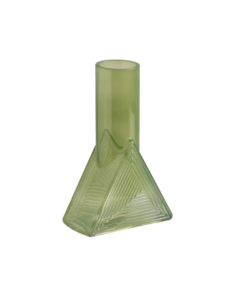 FIGURA BOTELLA VERDE-AMARILLO CRISTAL 16,80 X 16,80 X 33,50