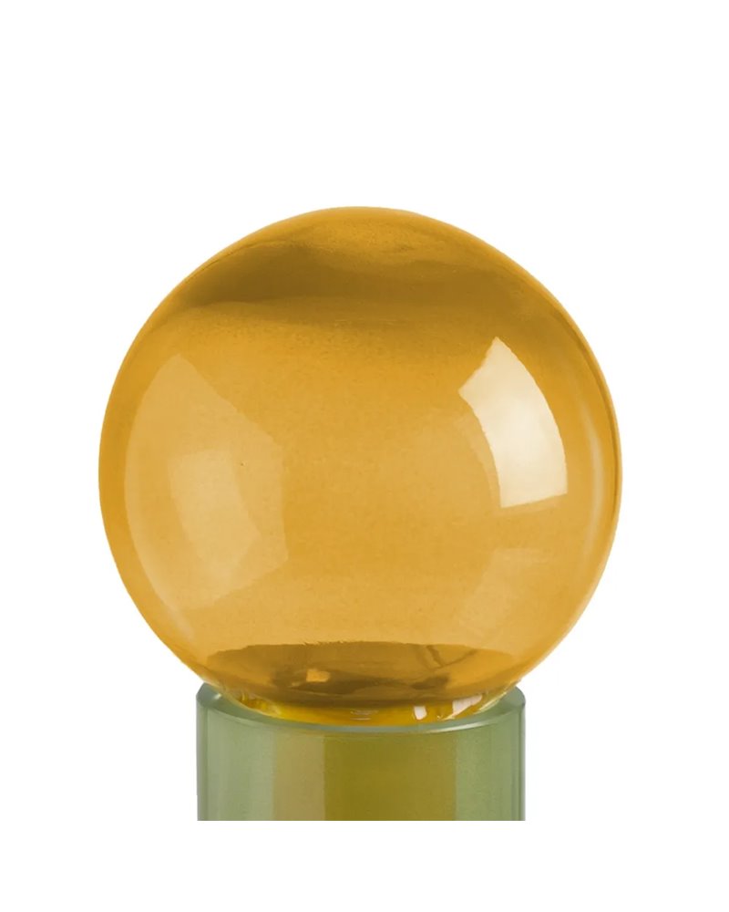 FIGURA BOTELLA VERDE-AMARILLO CRISTAL 16,80 X 16,80 X 33,50
