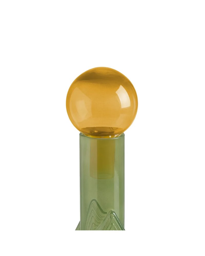 FIGURA BOTELLA VERDE-AMARILLO CRISTAL 16,80 X 16,80 X 33,50