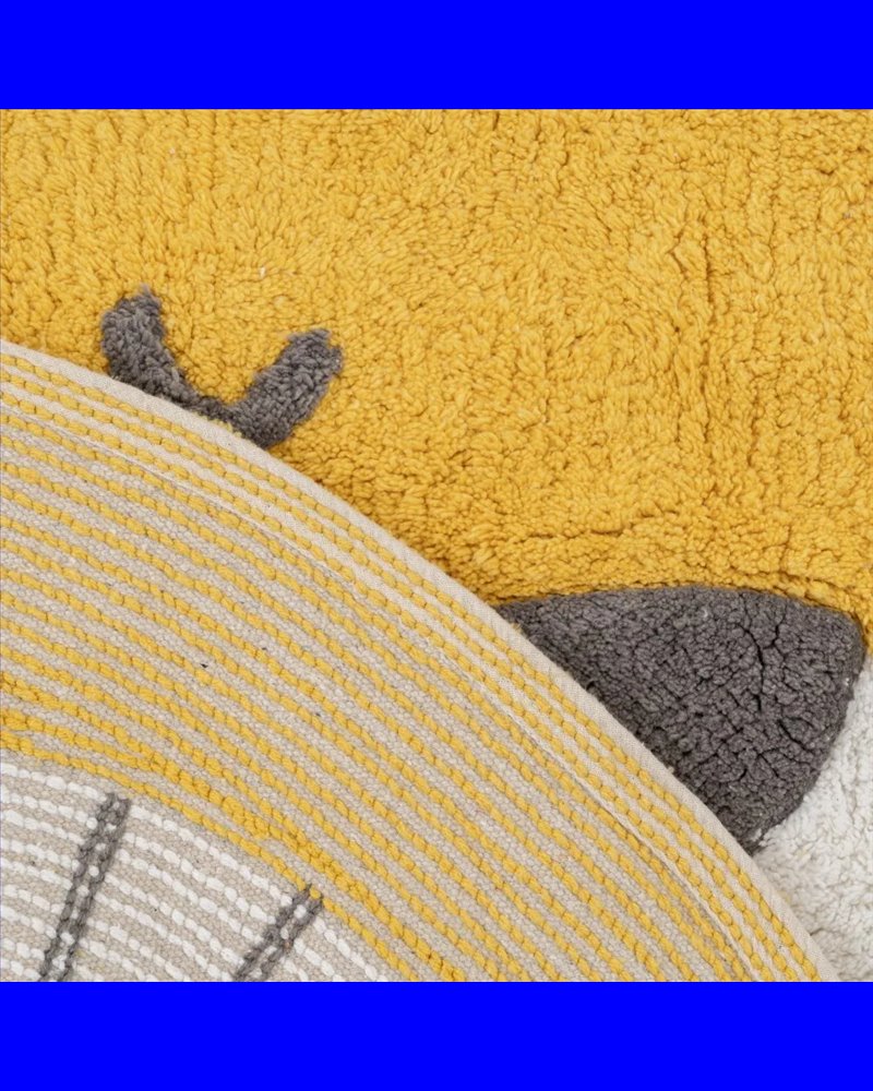 ALFOMBRA LEÓN AMARILLO ALGODÓN INFANTIL 100 CM