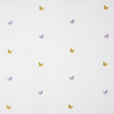 Dekostoff MWS29955535 PAPILLONS BRODES JAUNE PARME Casadeco
