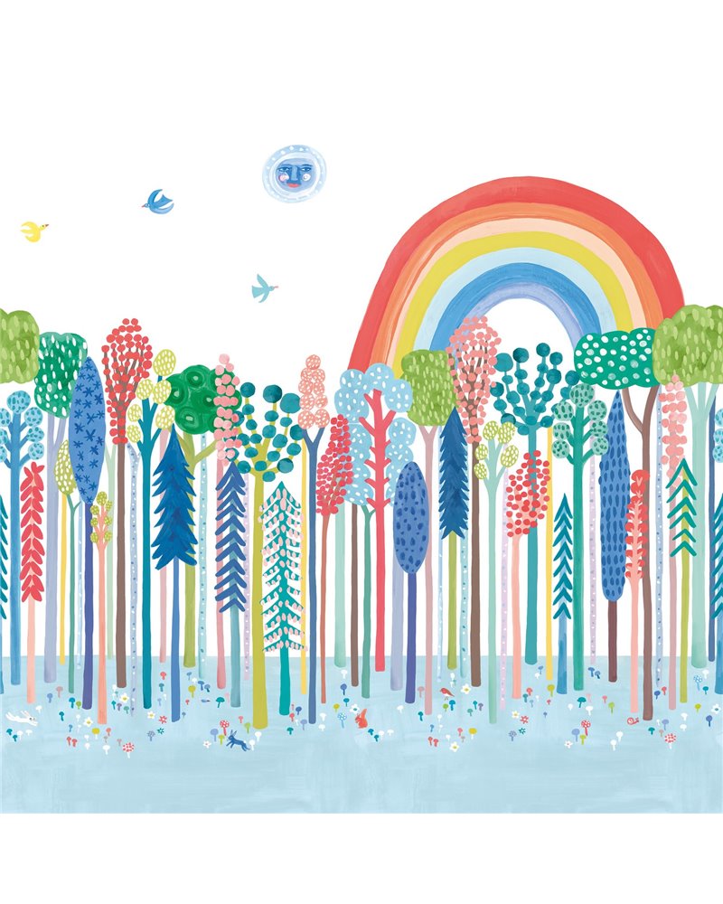Rainbow Forest Wall Mural W65201 Rainbow Forest Wall Mural W65201