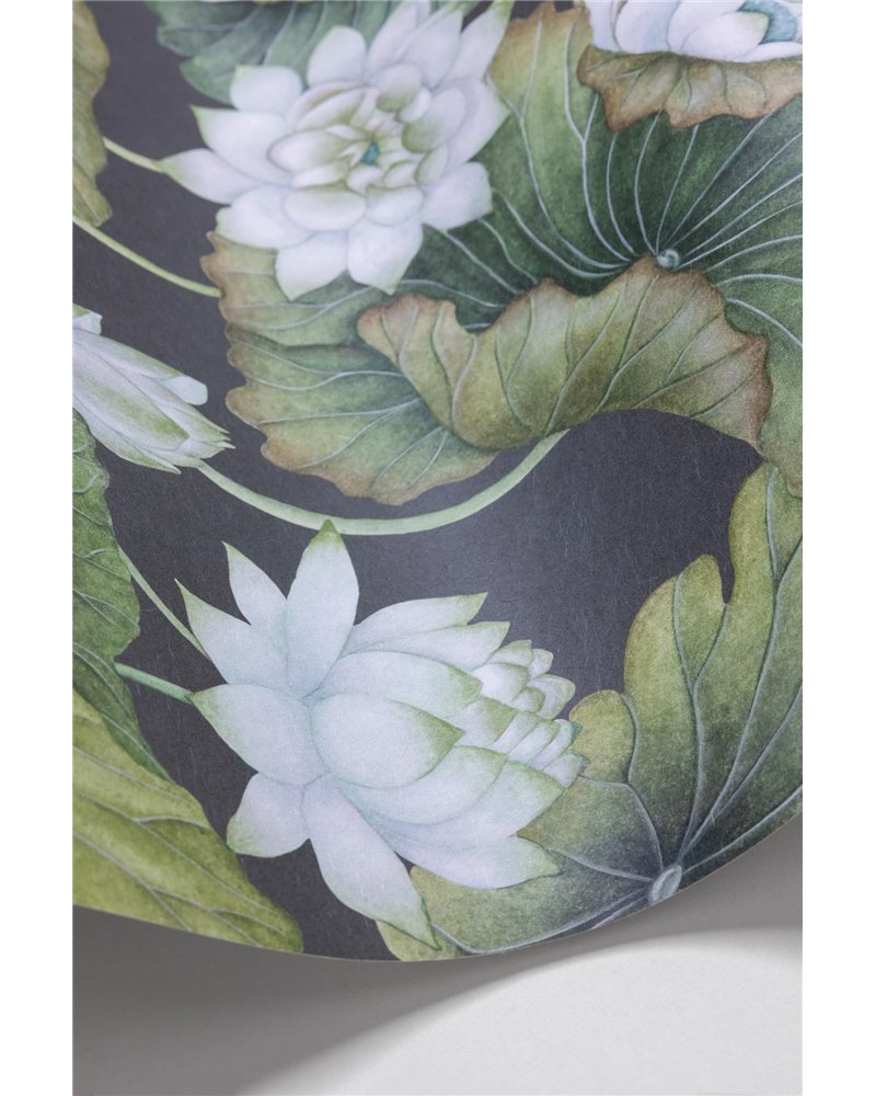 Lity Lotus White On Charcoal 126-9033