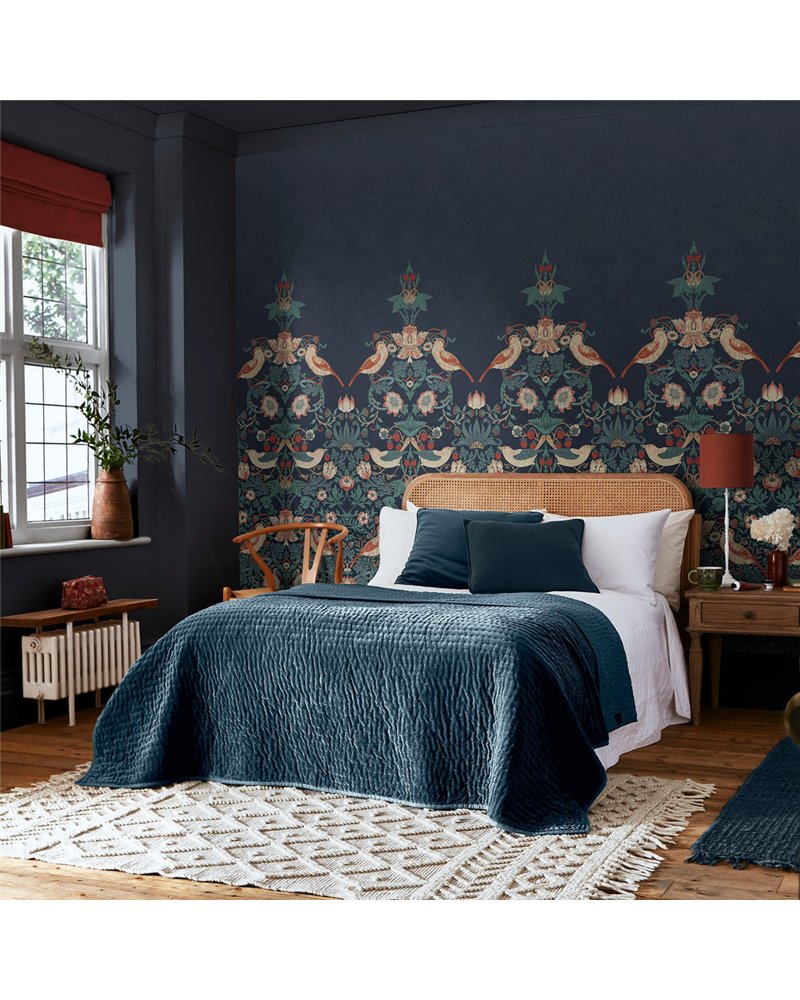 Strawberry Thief Navy Bespoke Mural 125292
