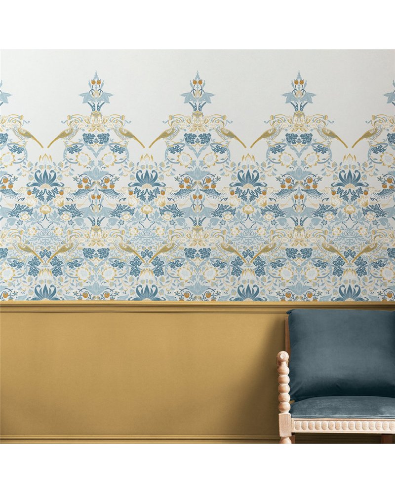 Strawberry Thief Soft Blue Bespoke Mural 125319