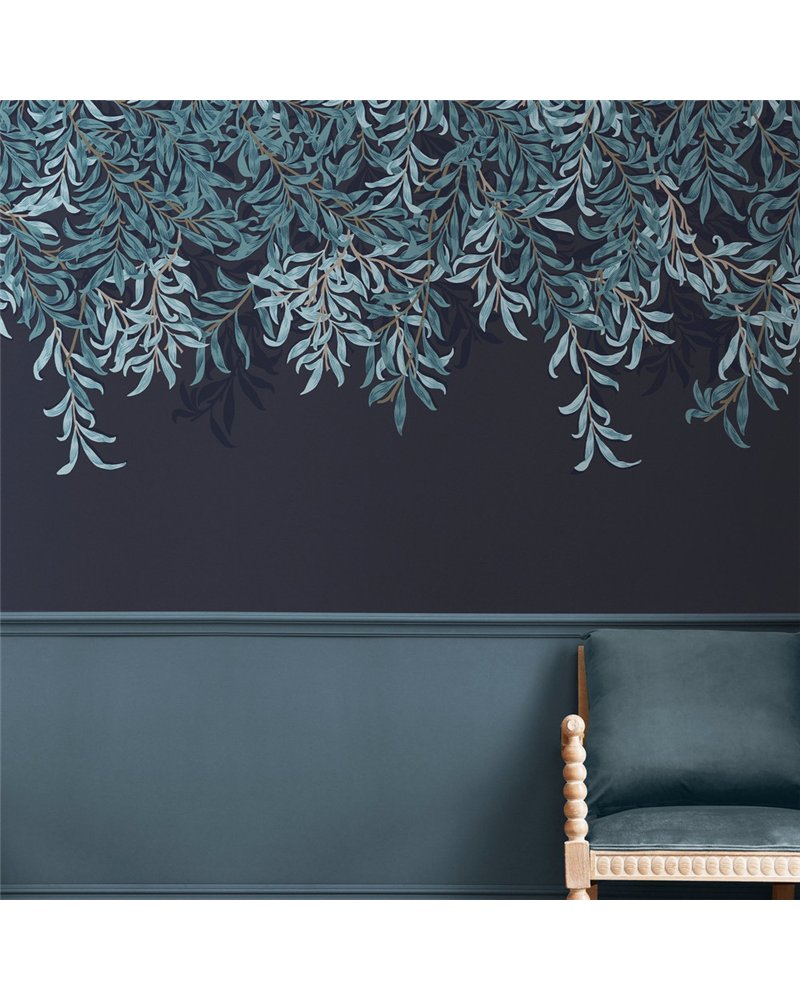 Willow Bough Navy Bespoke Mural 125382
