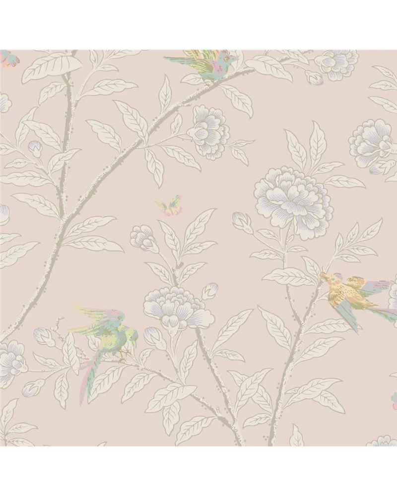 Roseberry With Birds Shell Pink 127-4020