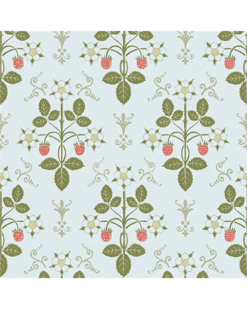 Strawberry Olive On Print Room Blue 127-2009