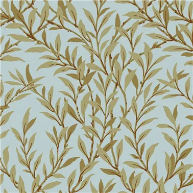 Willow Branch Olive On Teal 127-7035