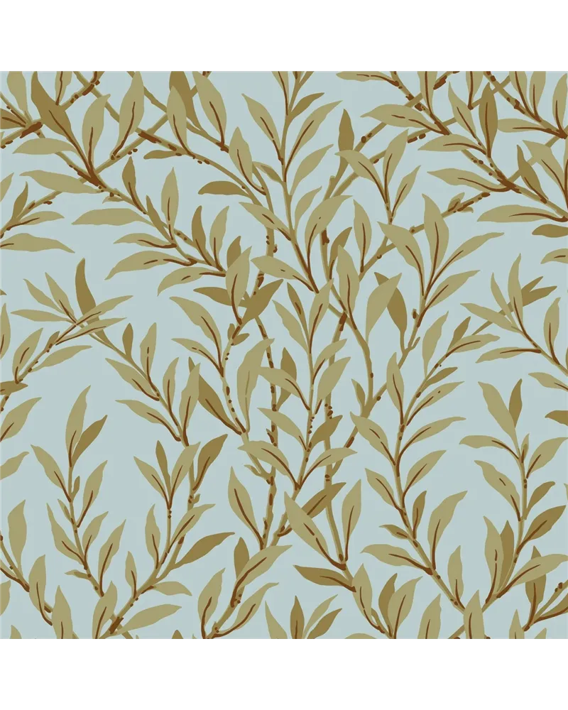 Willow Branch Olive On Teal 127-7035