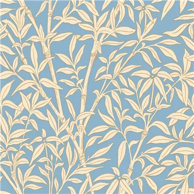 Bamboo Forest Buttercup Yellow On Cornflower Blue 127-1002
