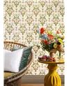 Strawberry Poppy, Spring Green & Metallic Gold On Stone 127-2008