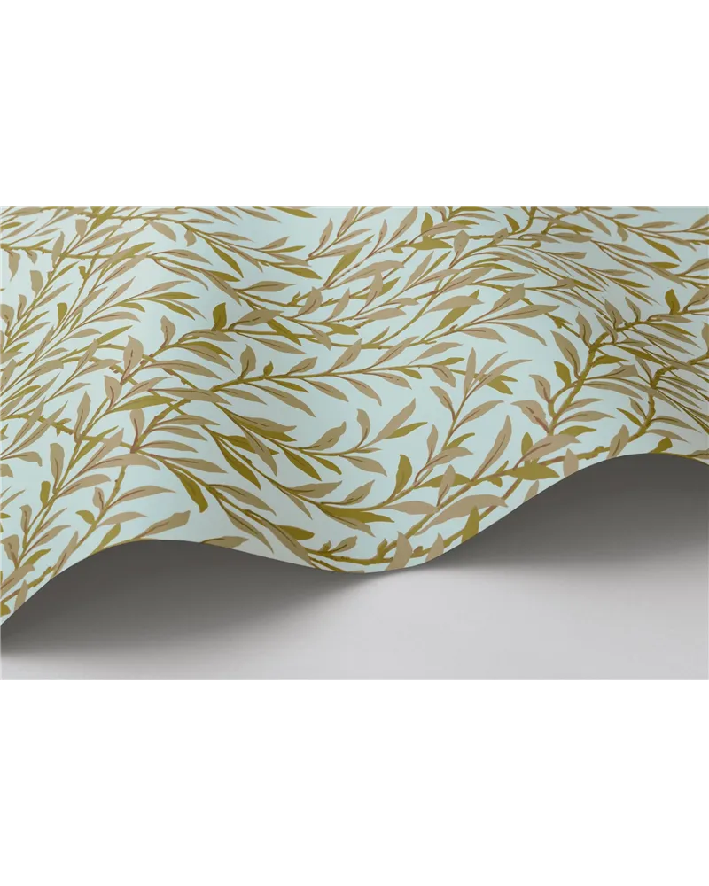 Willow Branch Olive On Teal 127-7035