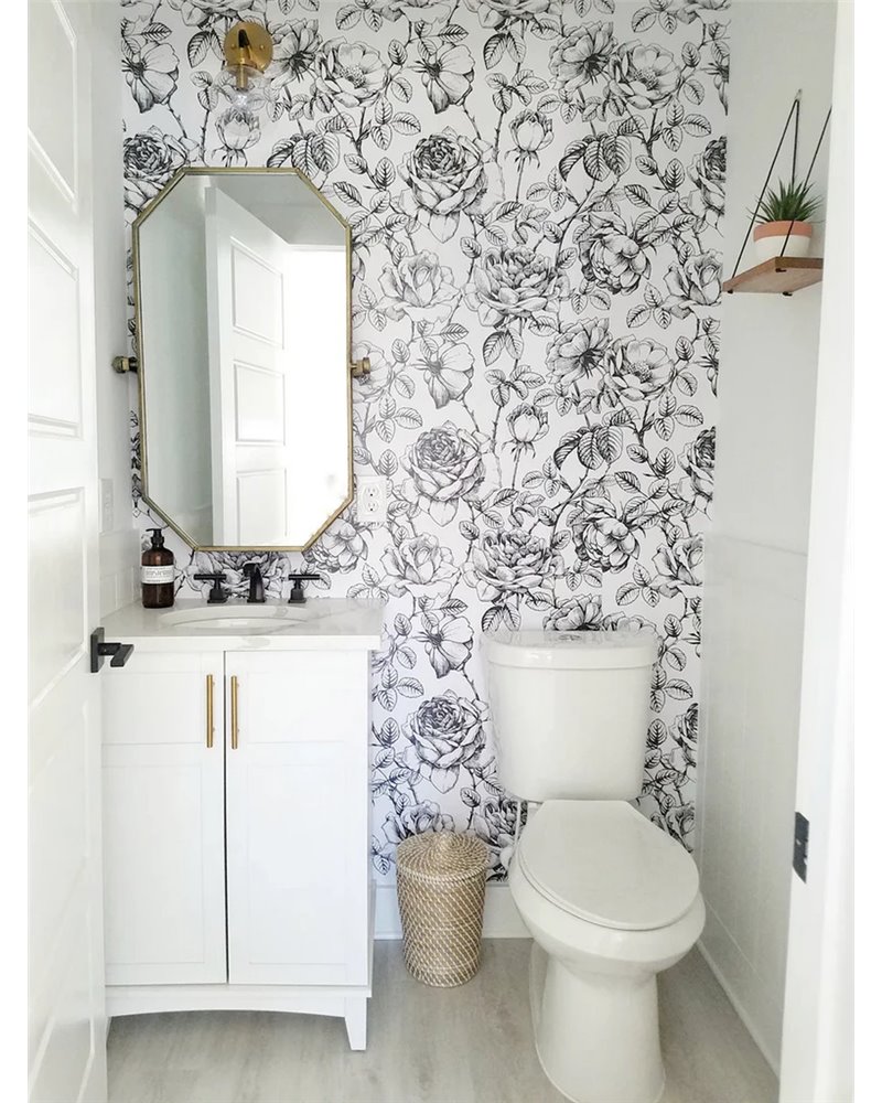 Black and White Floral